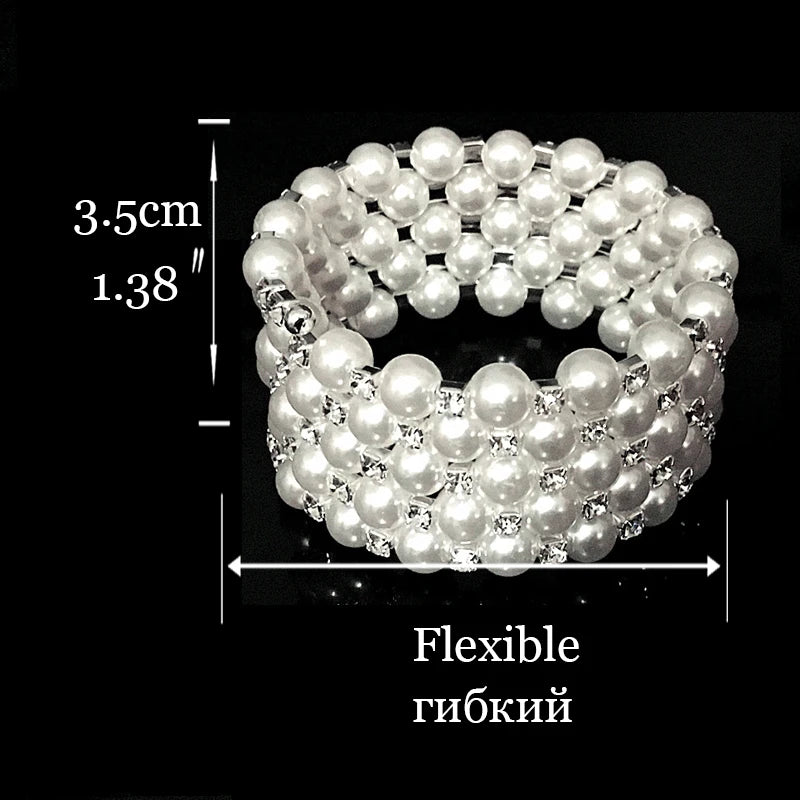 Crisluv™ Wedding Pearl Necklace, Bracelet & Earrings Set