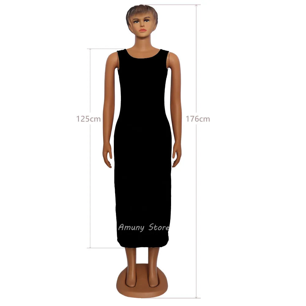 African Sequin Chiffon Maxi Dress Plus Size
