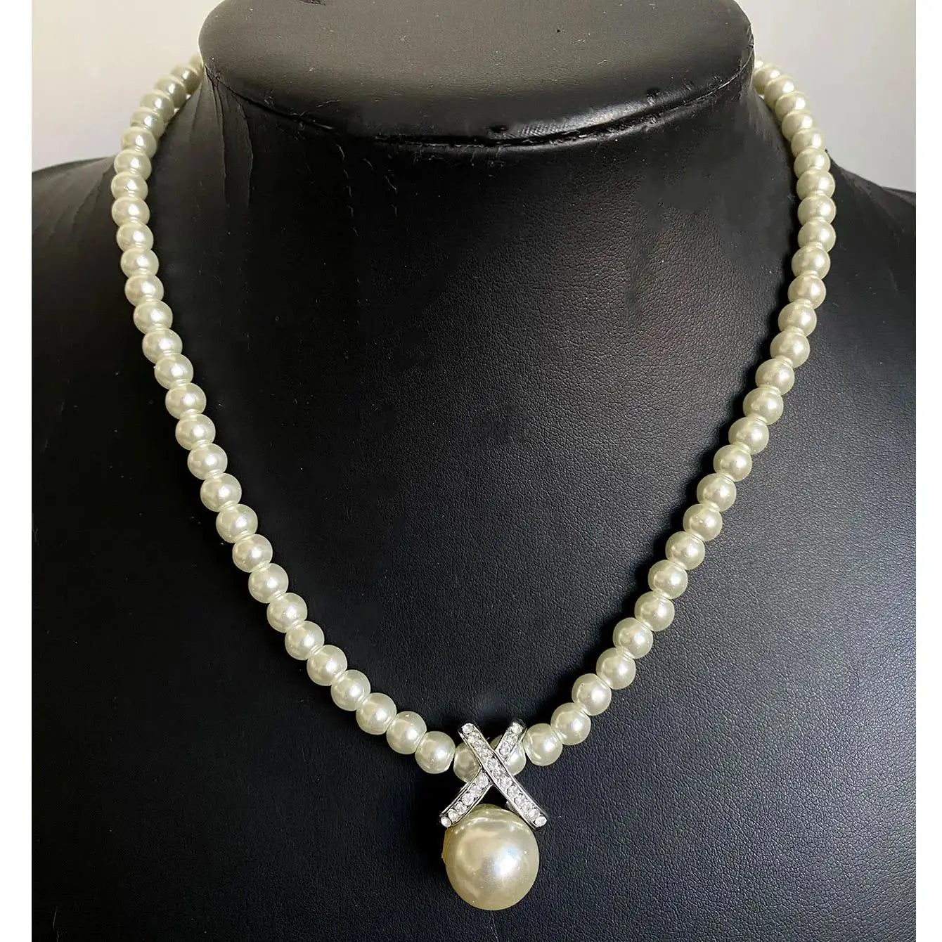 Crisluv™ Wedding Pearl Necklace, Bracelet & Earrings Set