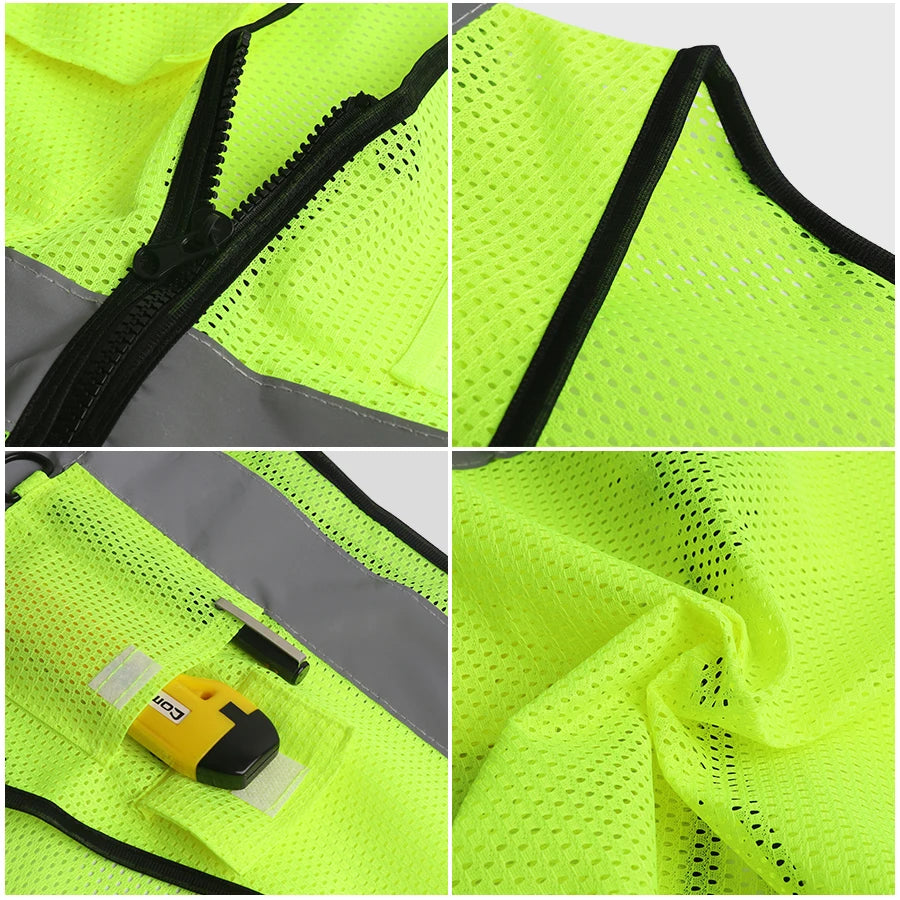 Safety High Visibility Vest Adjustable Security Vests Traffic Night Outdoor For Running Cycling Sports