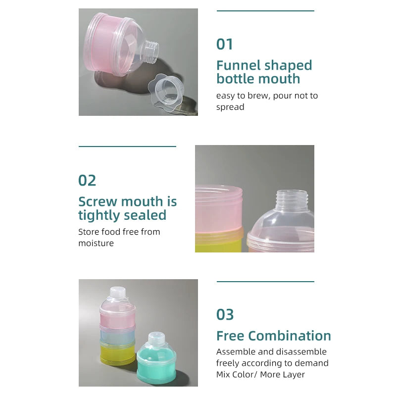 Portable 4 Layer Milk Powder Storage Box