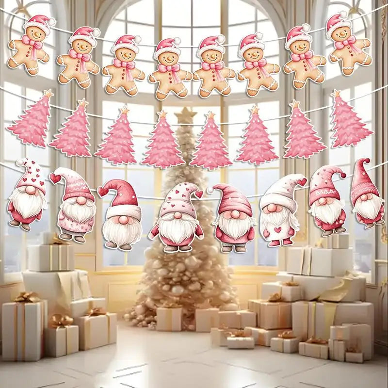 New Christmas Decorations, Flags, Banners, Pull Flowers, Christmas Party Supplies, Atmosphere Layout, Props, Decorations