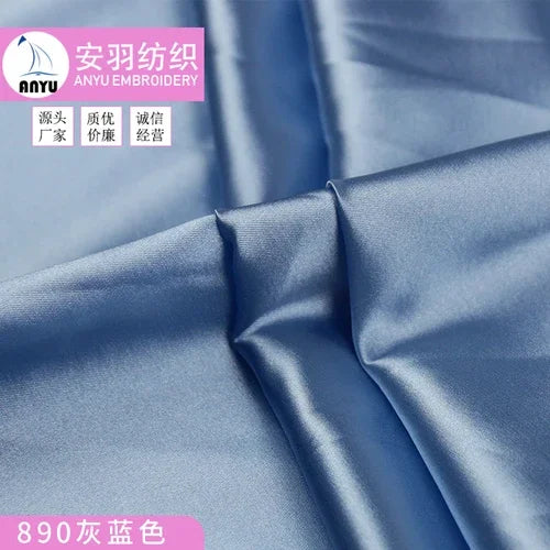 Stretch Satin Fabric By The Meter for Cheongsam Hanfu Dresses Sewing Plain Soft Skin-friendly High-density Cloth Thin Breathable