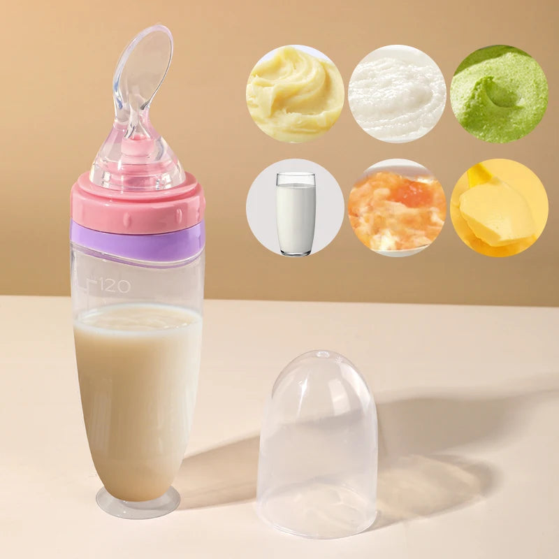 120ml Infant Silicone Food Squeeze Feeder with Spoon
