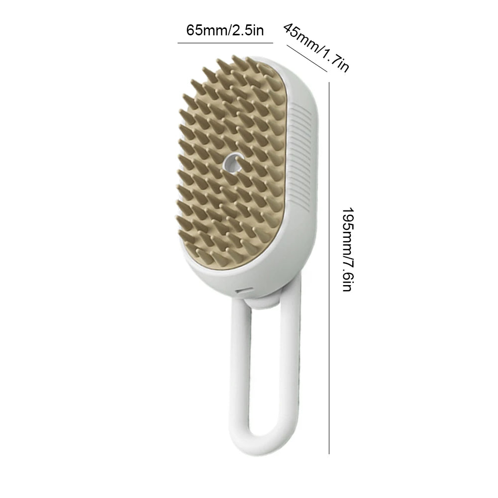Crisluvᵀᴹ 3-in-1 Pet Steam Brush – USB Rechargeable Cat & Dog Grooming Comb