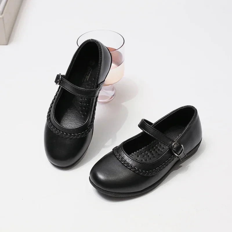 2024 Children Leather Shoes for Girls Spring New Fashion Korean Style Soft Bottom Anti-slippery Versatile Chic Princess Shoes