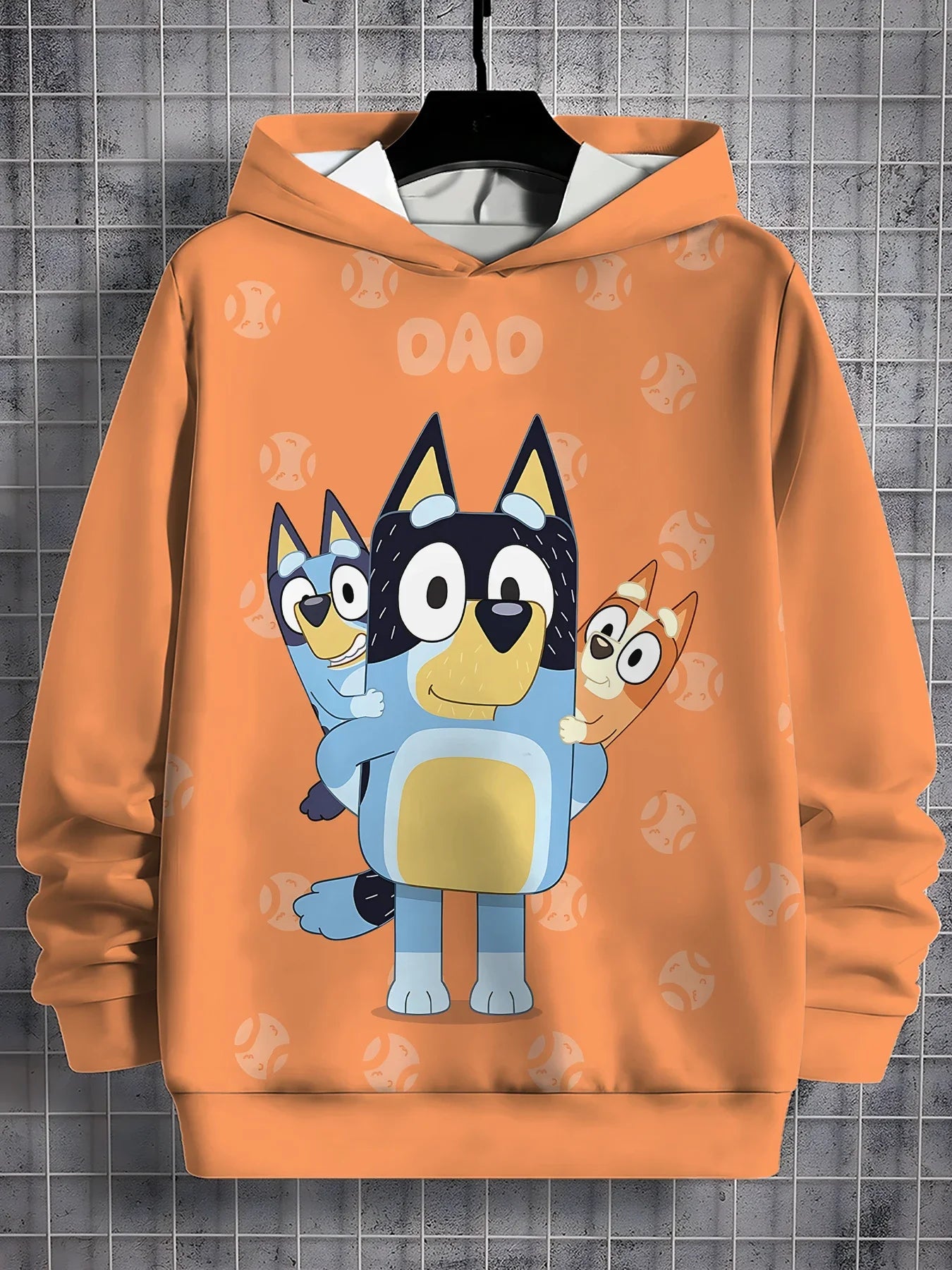 Blueys-Bingoed Kids Blue Dog 3D Print Sweatshirt – Unisex All-Season Pullover Hoodie for Boys & Girls