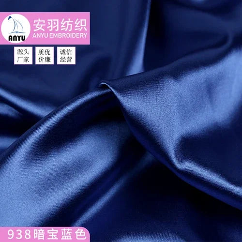 Stretch Satin Fabric By The Meter for Cheongsam Hanfu Dresses Sewing Plain Soft Skin-friendly High-density Cloth Thin Breathable