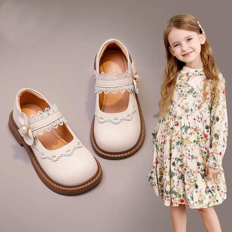 Girls Fashion Leather Flats – Soft Sole