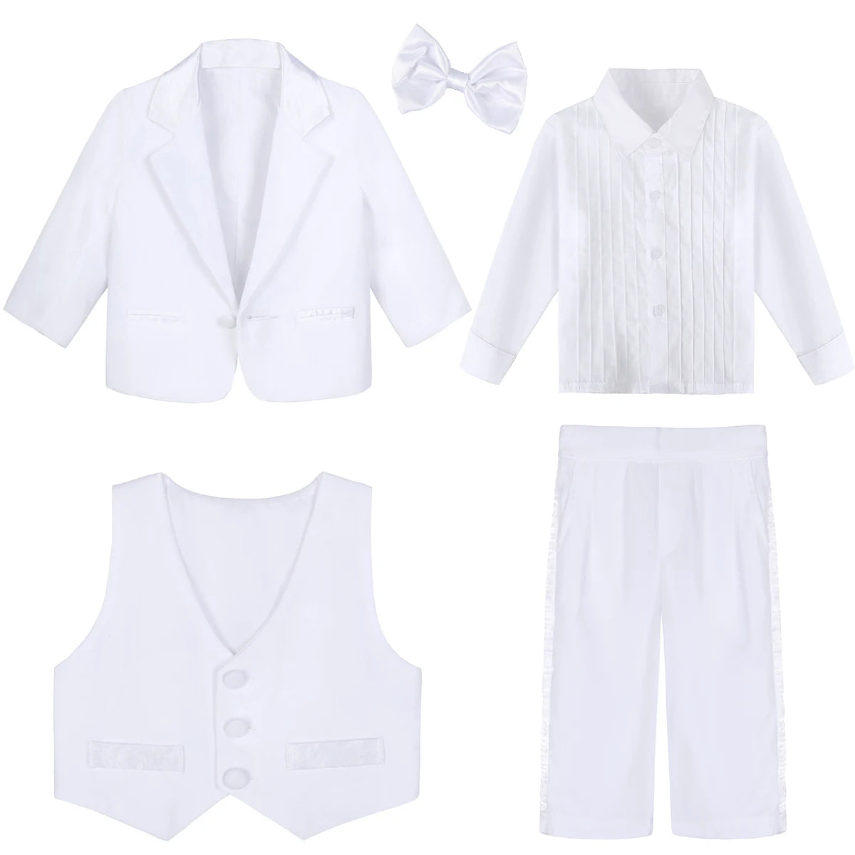 Baby Boy Tuxedo Suit – Infant Formal Wedding & Birthday Gentleman Outfit