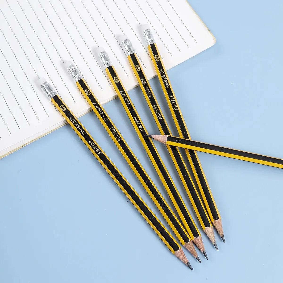 12PCS Woodcased Pencils with Eraser Pre-sharpened HB Lead Graphite Pencils for Students Adults School, Office