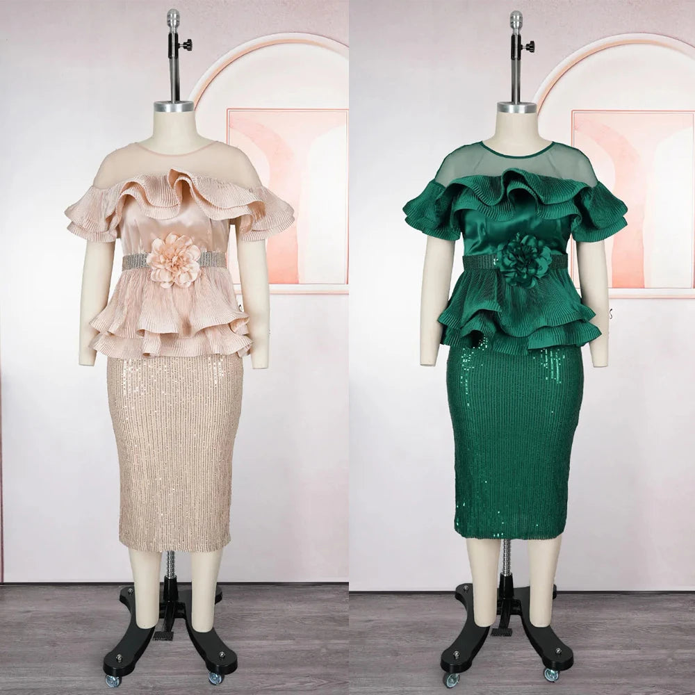 Luxury African Sequin Maxi Gown Turkey Wears