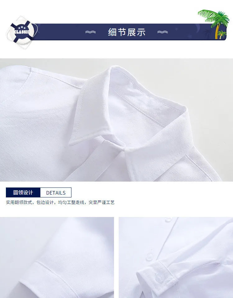 Girls Long Sleeve White School Uniform Shirt