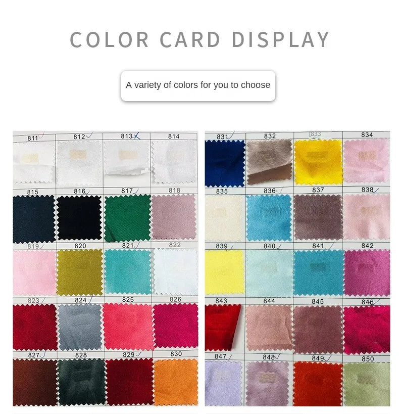Stretch Satin Fabric By The Meter for Cheongsam Hanfu Dresses Sewing Plain Soft Skin-friendly High-density Cloth Thin Breathable