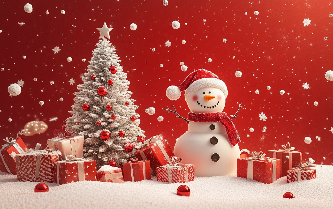 Christmas Decoration 2025 Photography Background Christmas Tree Snowman Photo Background Xmas Party Supplies Home Wall Banner