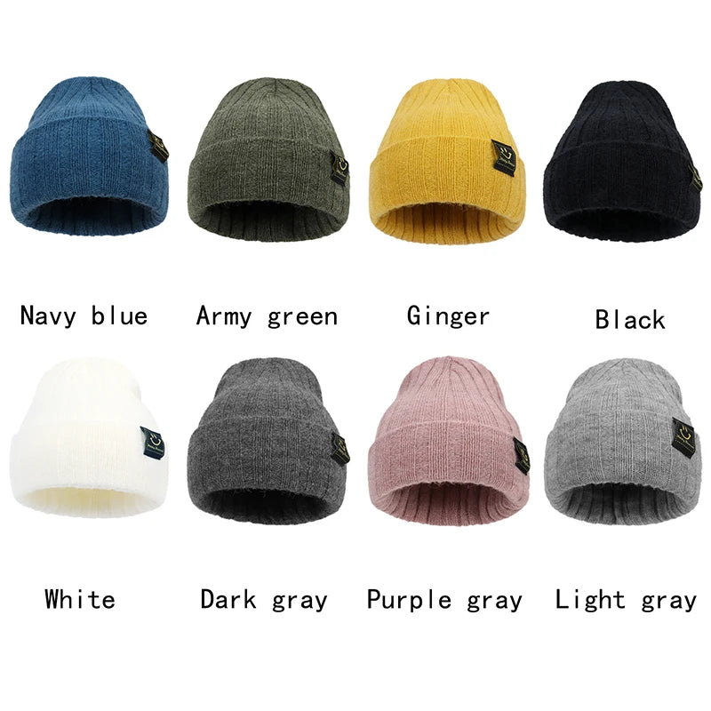 Autumn Winter Solid Color Baby Boys Girls Hat Knitted Soft Kids Beanie Cap For 0-6 Month Newborn Toddler Windproof Warm Hat 2025