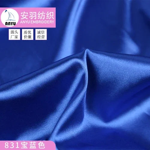 Stretch Satin Fabric By The Meter for Cheongsam Hanfu Dresses Sewing Plain Soft Skin-friendly High-density Cloth Thin Breathable