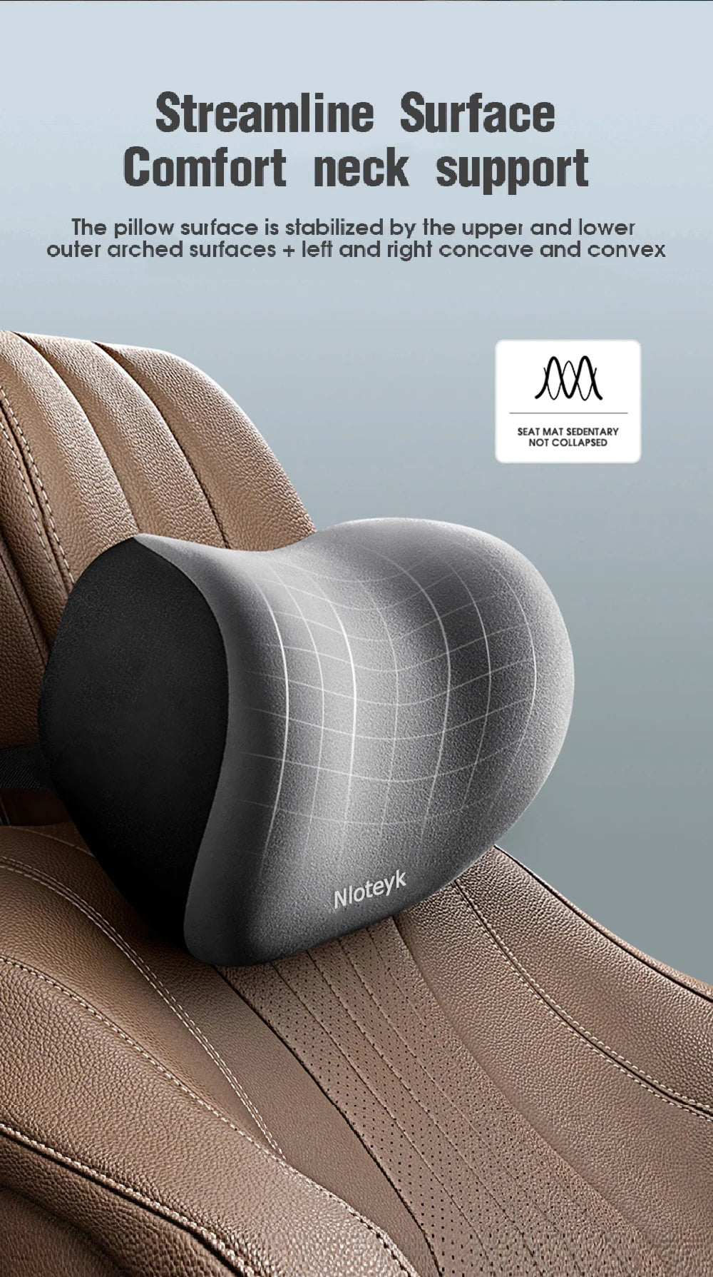 Crisluvᵀᴹ Memory Foam Car Neck Pillow – Headrest & Back Support