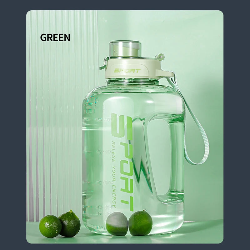 Large-Capacity Water Bottle Straw Pot Belly Cup Sports Water Bottle Ton Ton Bucket Students Portable Plastic Cup 1.2L/1.7L/2.5L