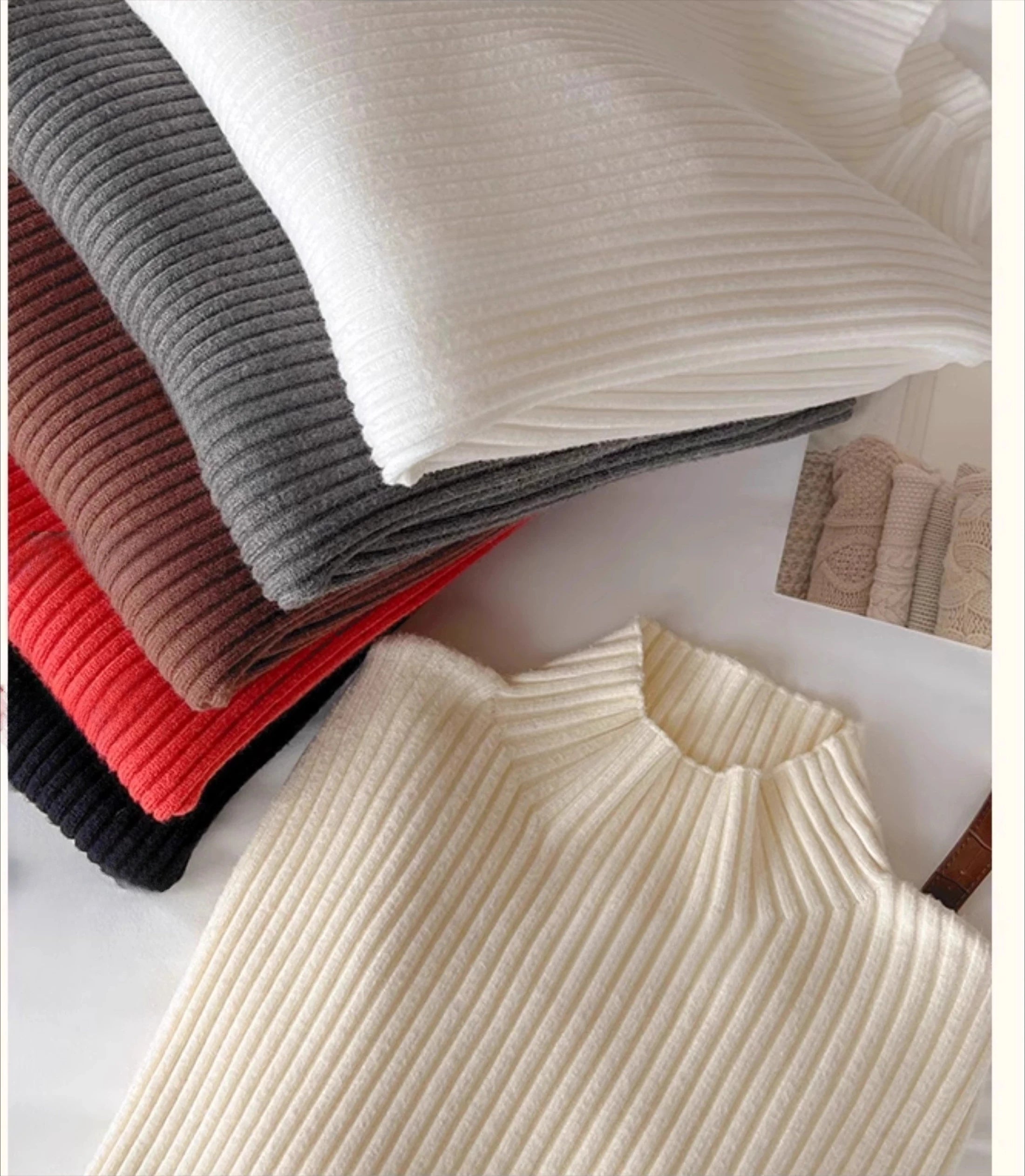 Chic Women’s Turtleneck Knit Sweater – Autumn Winter Slim Pullover