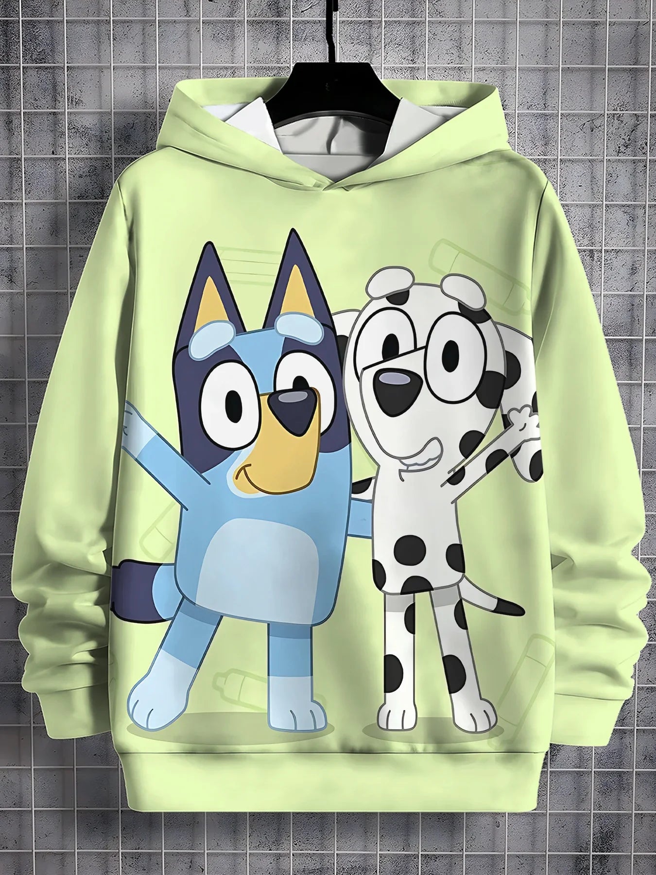 Blueys-Bingoed Kids Blue Dog 3D Print Sweatshirt – Unisex All-Season Pullover Hoodie for Boys & Girls