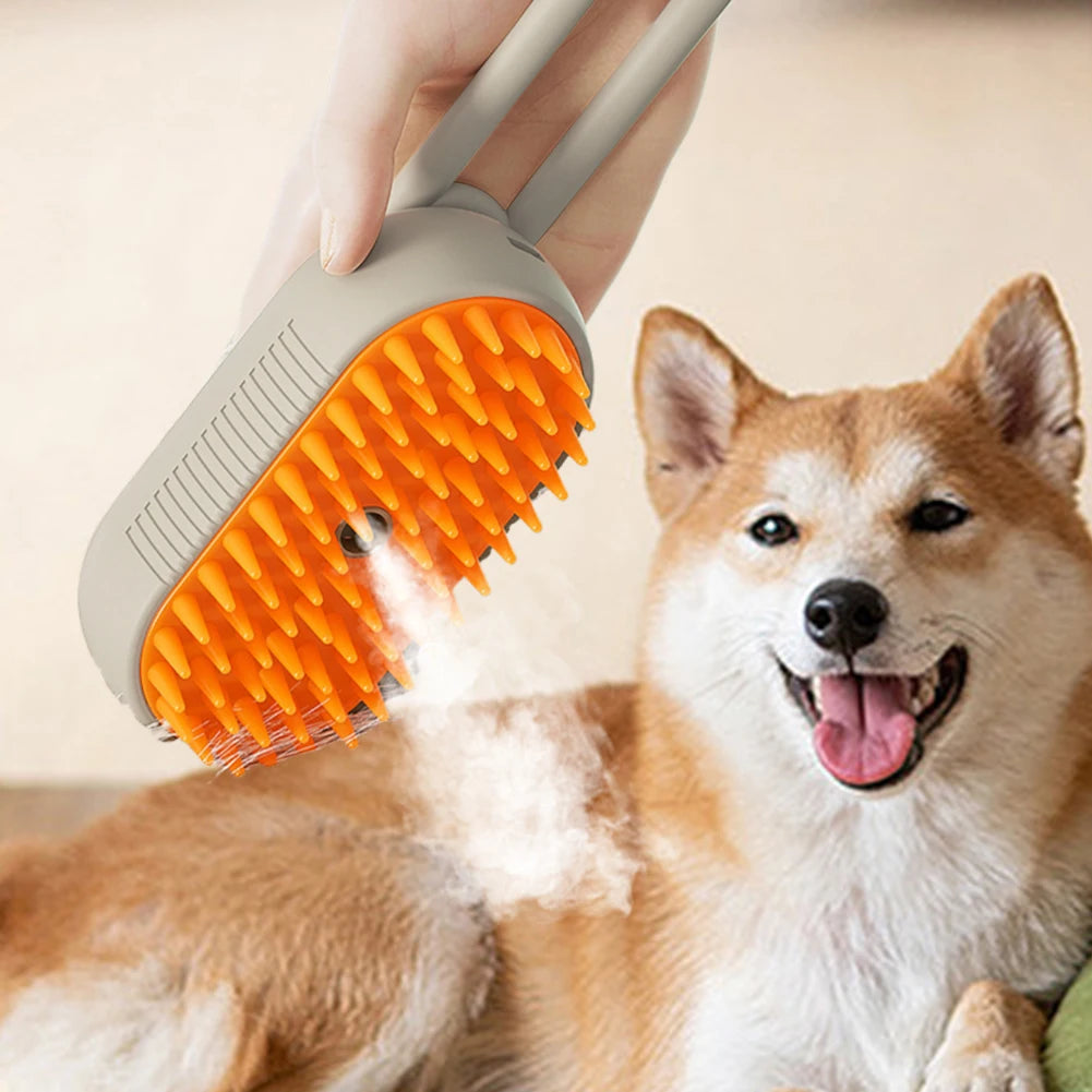 Crisluvᵀᴹ 3-in-1 Pet Steam Brush – USB Rechargeable Cat & Dog Grooming Comb