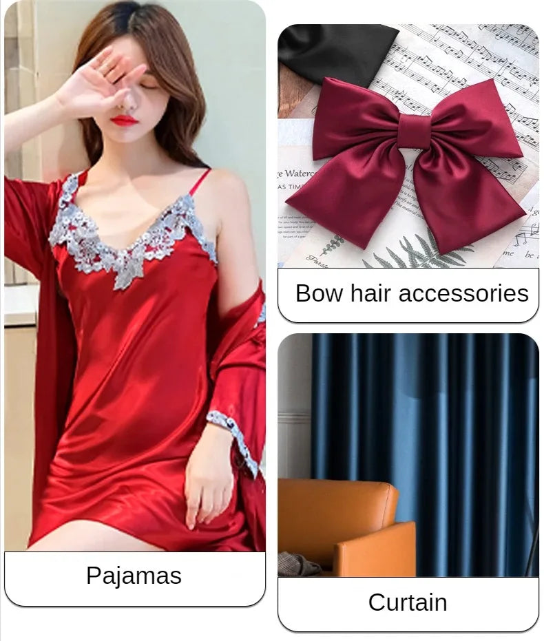 Stretch Satin Fabric By The Meter for Cheongsam Hanfu Dresses Sewing Plain Soft Skin-friendly High-density Cloth Thin Breathable