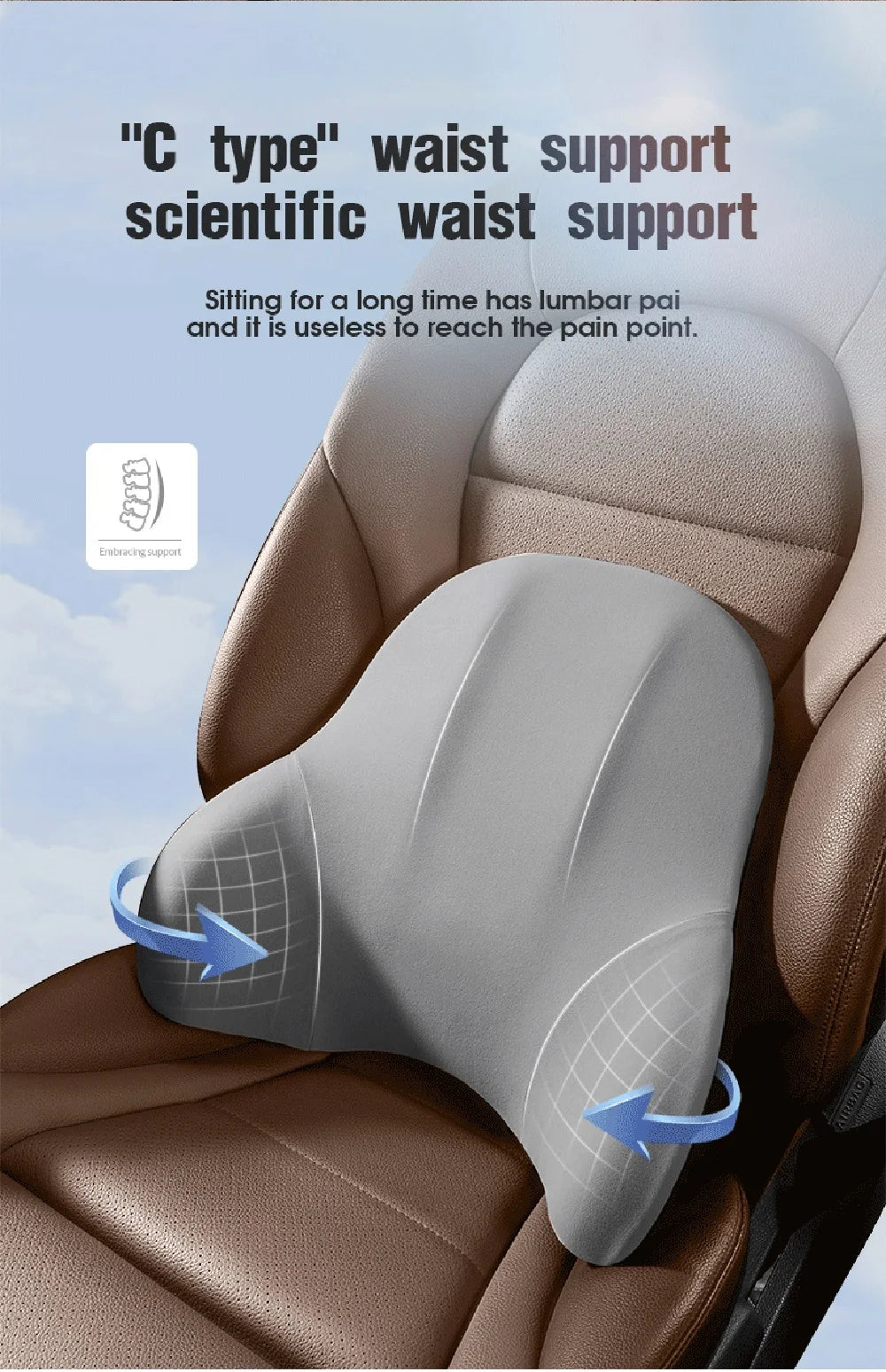 Crisluvᵀᴹ Memory Foam Car Neck Pillow – Headrest & Back Support