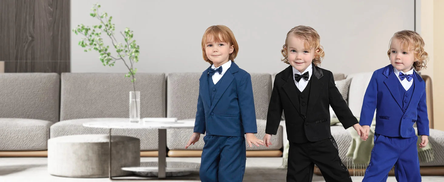 Baby Boy Tuxedo Suit – Infant Formal Wedding & Birthday Gentleman Outfit