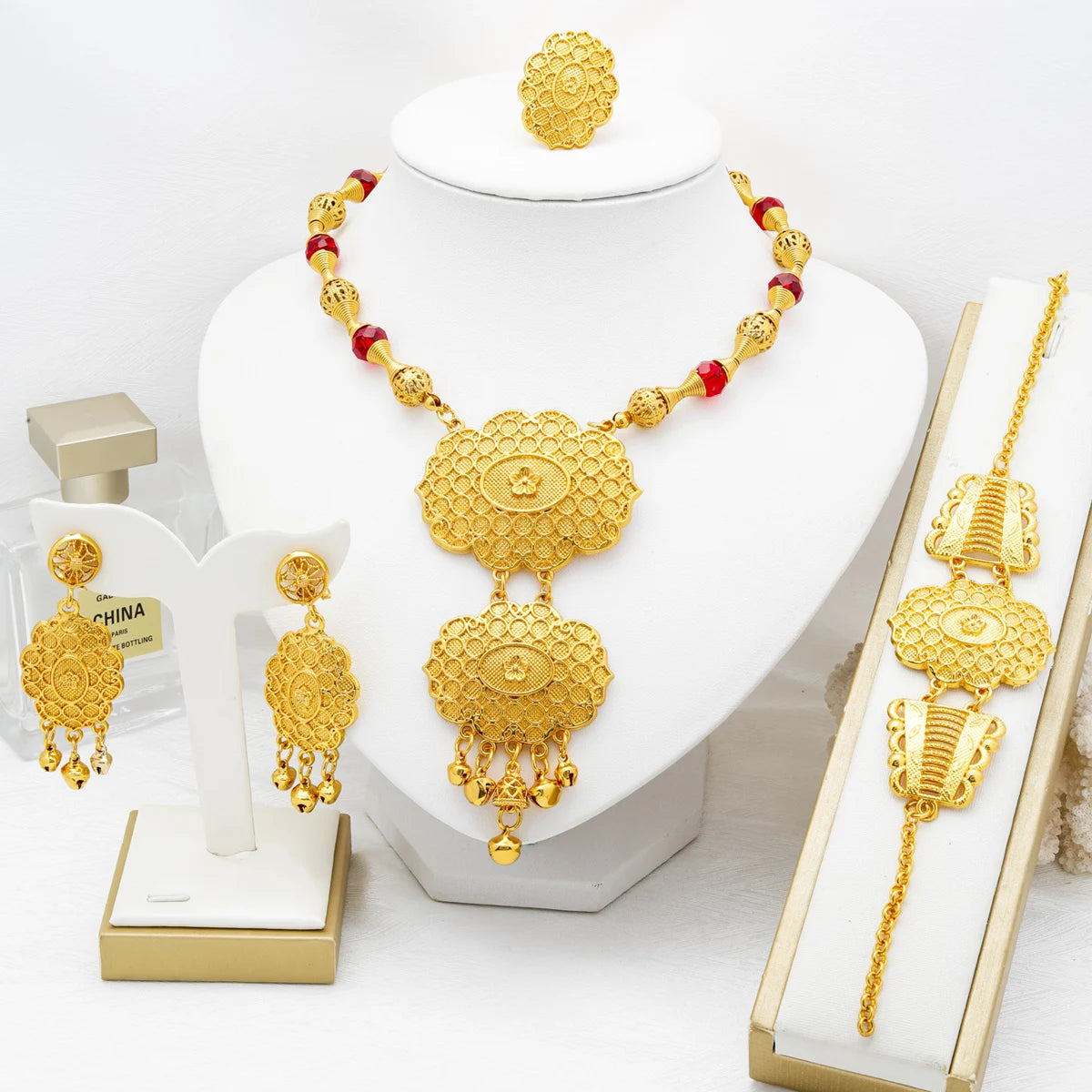 Crisluv™ 18k Gold-Plated Flower Jewelry Set for Women