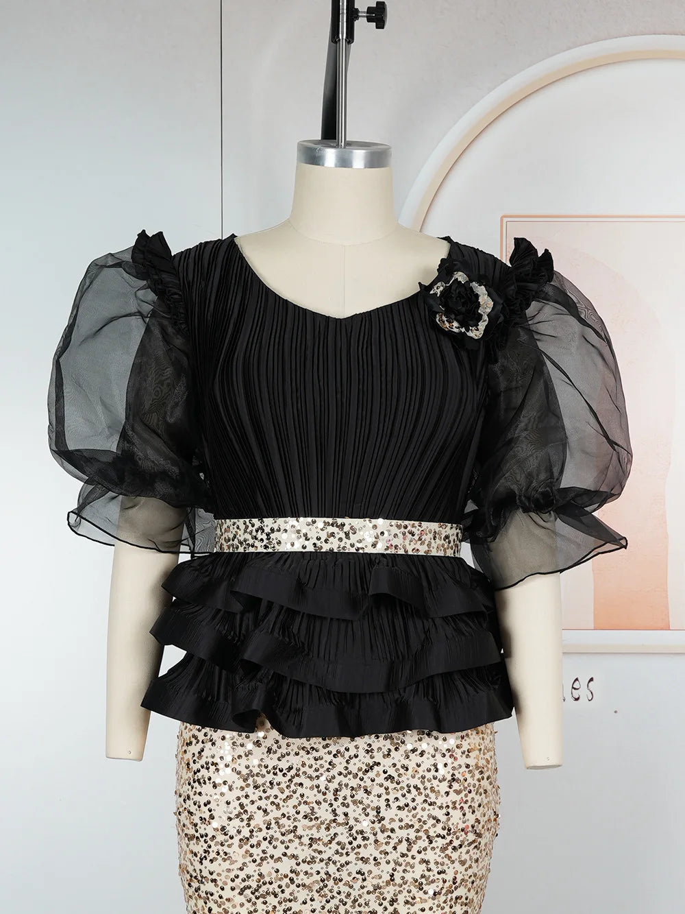Elegant Puff Sleeve Bodycon Dress for Women