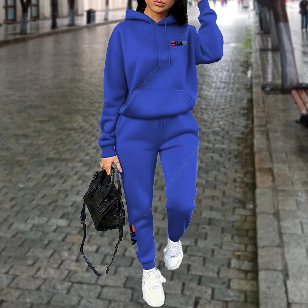 Crisluvᵀᴹ Women’s Winter Hooded Tracksuit 2-Piece Jogger Set Designer