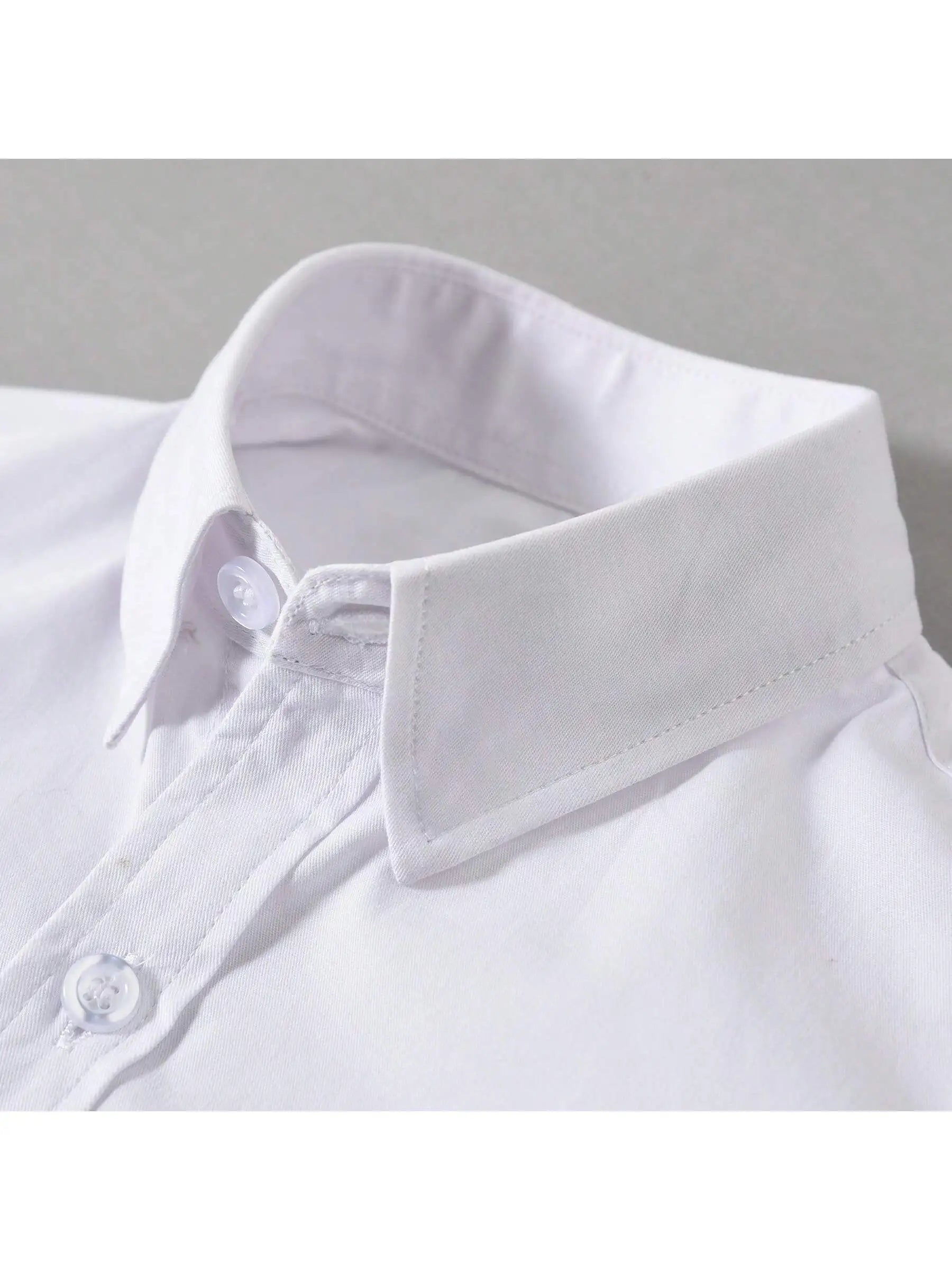 Children Long Sleeve White School Uniform Shirt