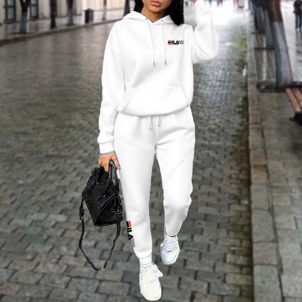 Crisluvᵀᴹ Women’s Winter Hooded Tracksuit 2-Piece Jogger Set Designer