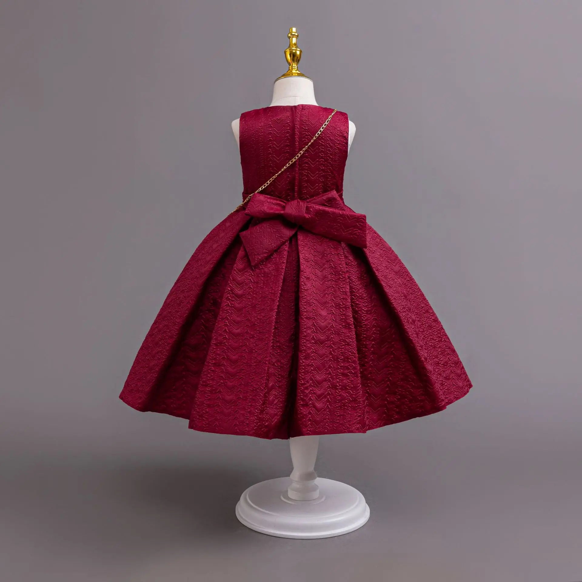 HETISO Autumn/Winter Long Sleeve Girl Party Dress Elegant Lace Christmas Formal Gown Gift with Bag for Kids Children 2-8Y