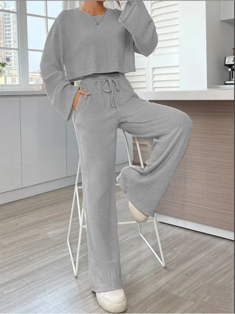 Crisluvᵀᴹ Women’s Casual Long Sleeve Top & Fashion Pants Set