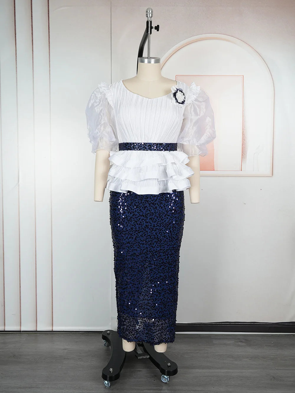 Elegant Puff Sleeve Bodycon Dress for Women