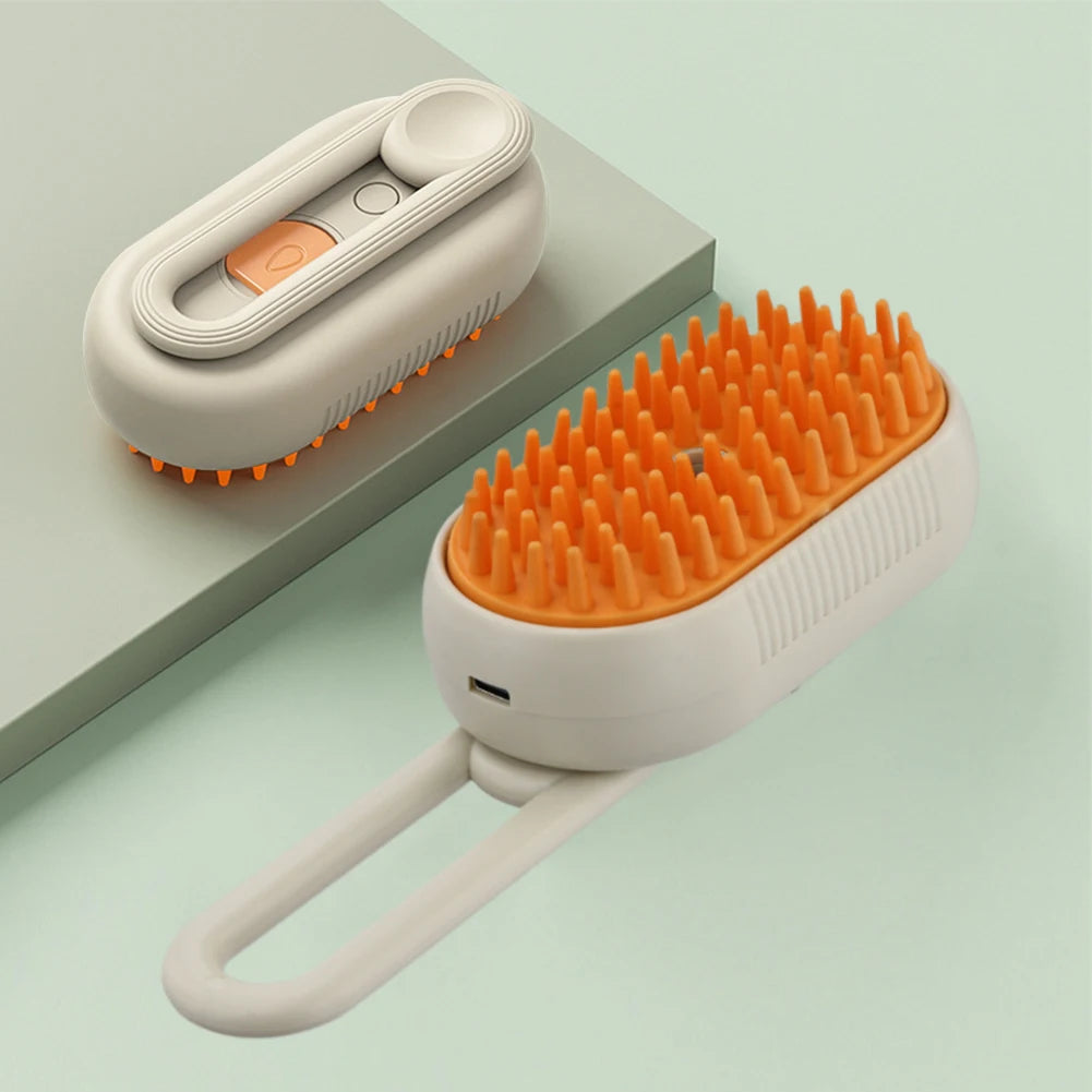 Crisluvᵀᴹ 3-in-1 Pet Steam Brush – USB Rechargeable Cat & Dog Grooming Comb