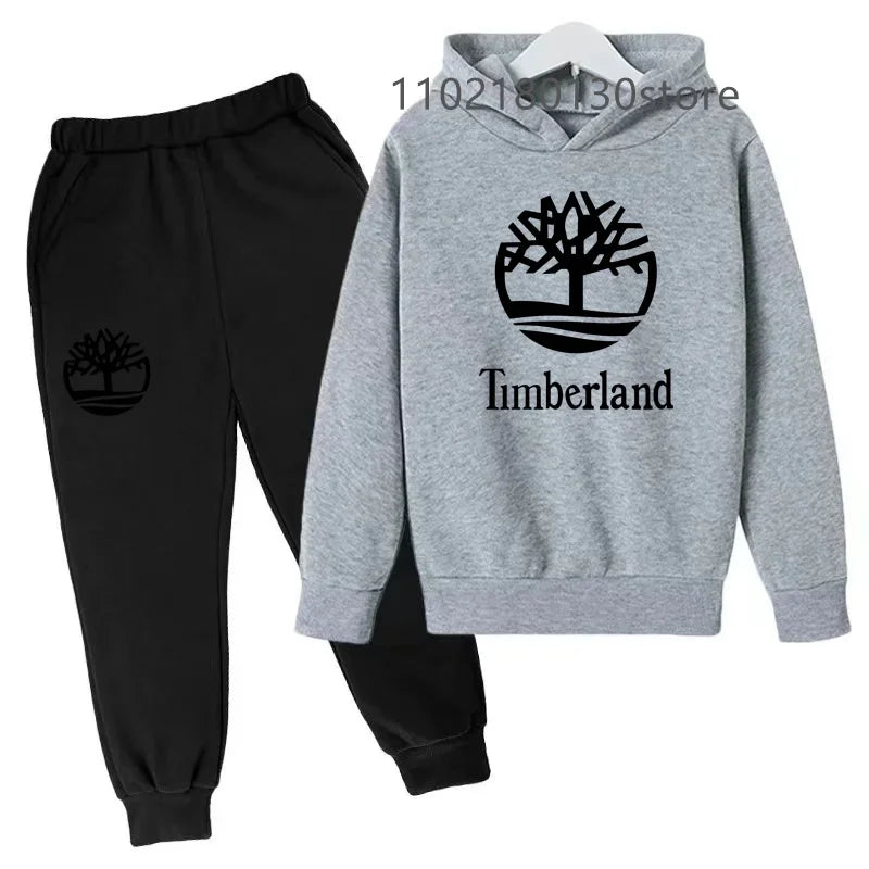 Kids Casual Spring Autumn 2pcs Letter Print Long Sleeve Hoodie+Pants Tracksuits 2-13 Years Boys Girls Fashion Child Clothes Sets