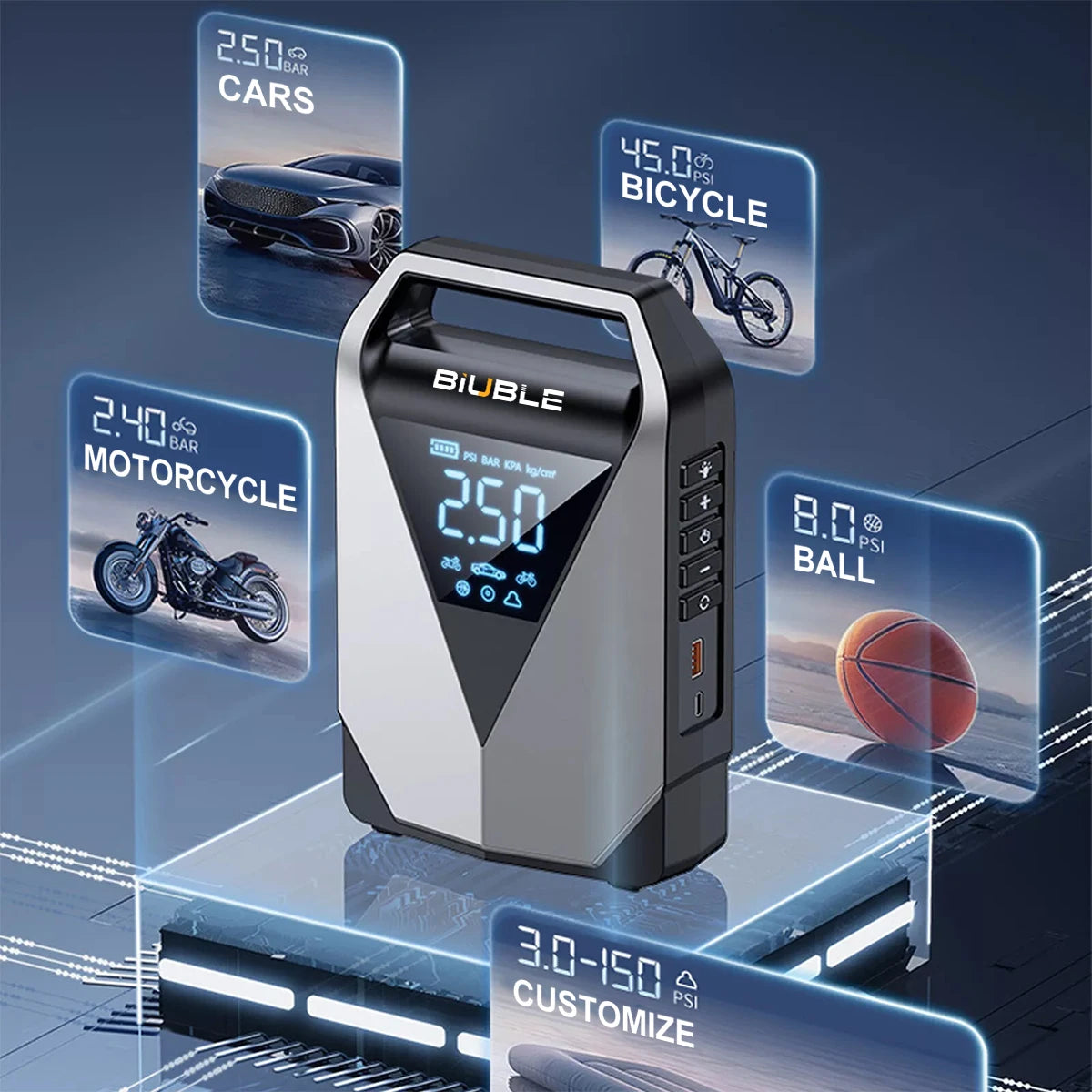 4-in-1 Car Jump Starter 3000A
