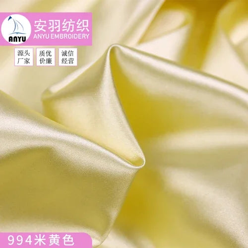 Stretch Satin Fabric By The Meter for Cheongsam Hanfu Dresses Sewing Plain Soft Skin-friendly High-density Cloth Thin Breathable
