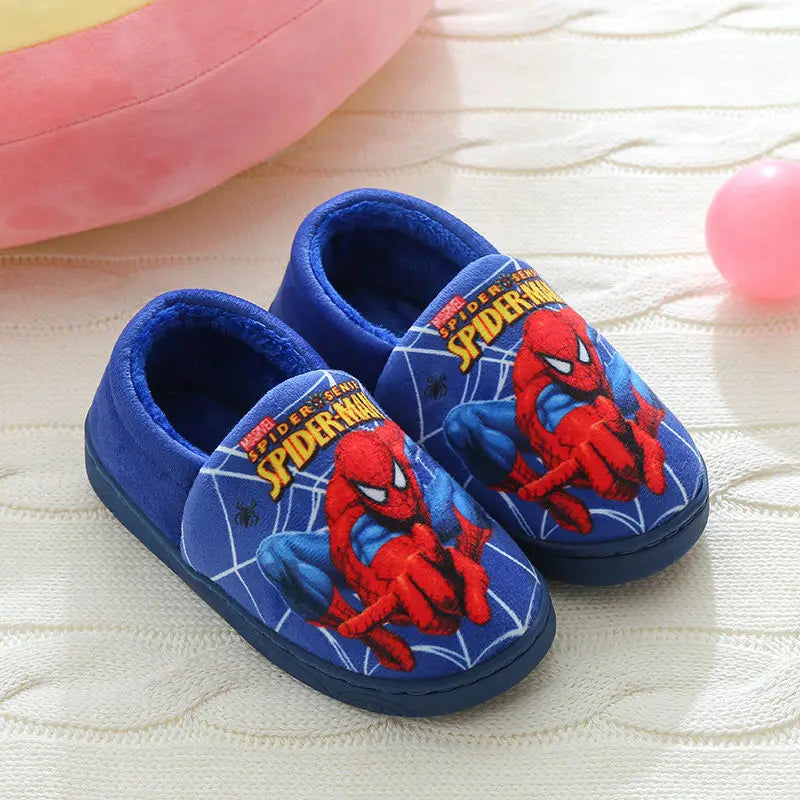Cartoon Printed Spider-man Cotton Slippers For Children&