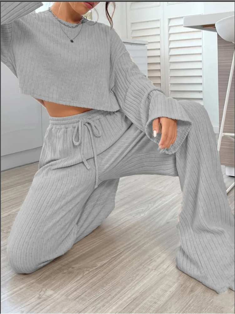 Crisluvᵀᴹ Women’s Casual Long Sleeve Top & Fashion Pants Set