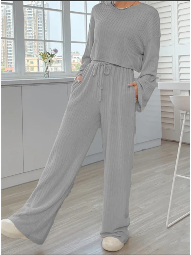 Crisluvᵀᴹ Women’s Casual Long Sleeve Top & Fashion Pants Set