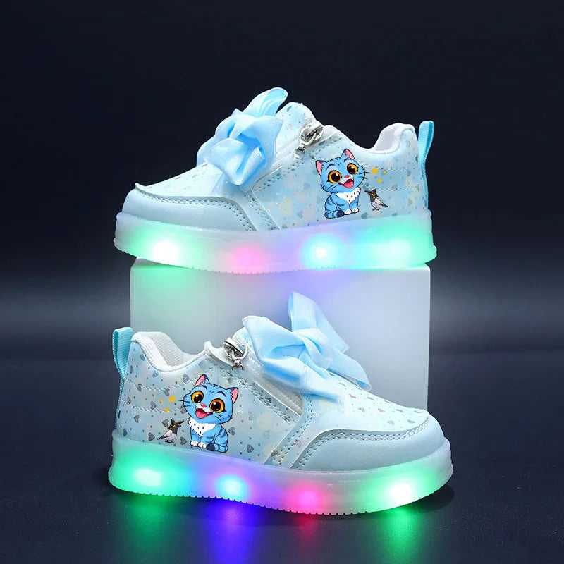 KPop Demon Hunters Shoes For Kids Children LED Shoes Baby Toddler Shoes 2-6 Y Anime Huntrix Luminous Sport Shoes Size 21-30