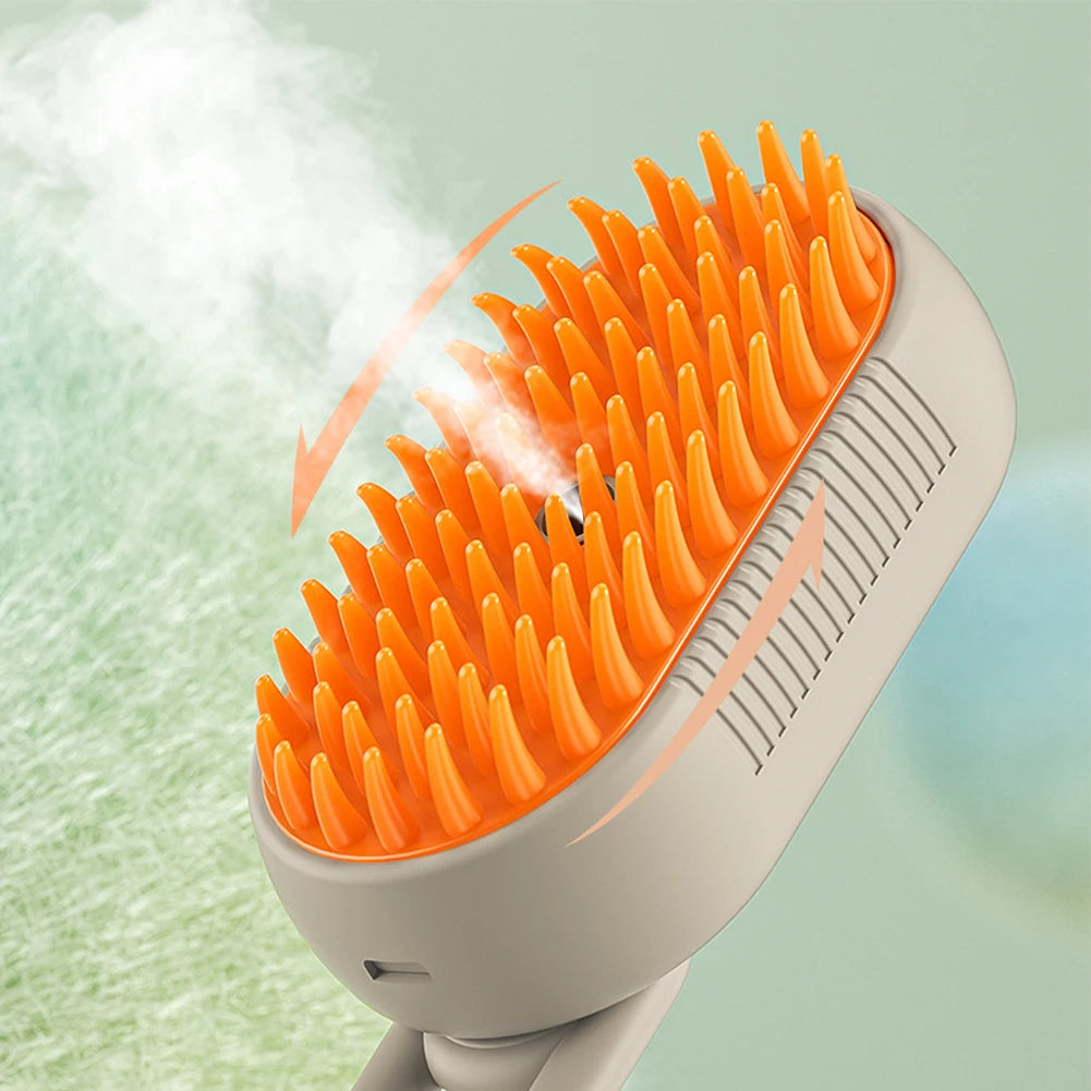 Crisluvᵀᴹ 3-in-1 Pet Steam Brush – USB Rechargeable Cat & Dog Grooming Comb