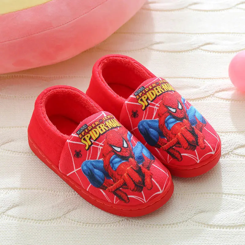 Cartoon Printed Spider-man Cotton Slippers For Children&