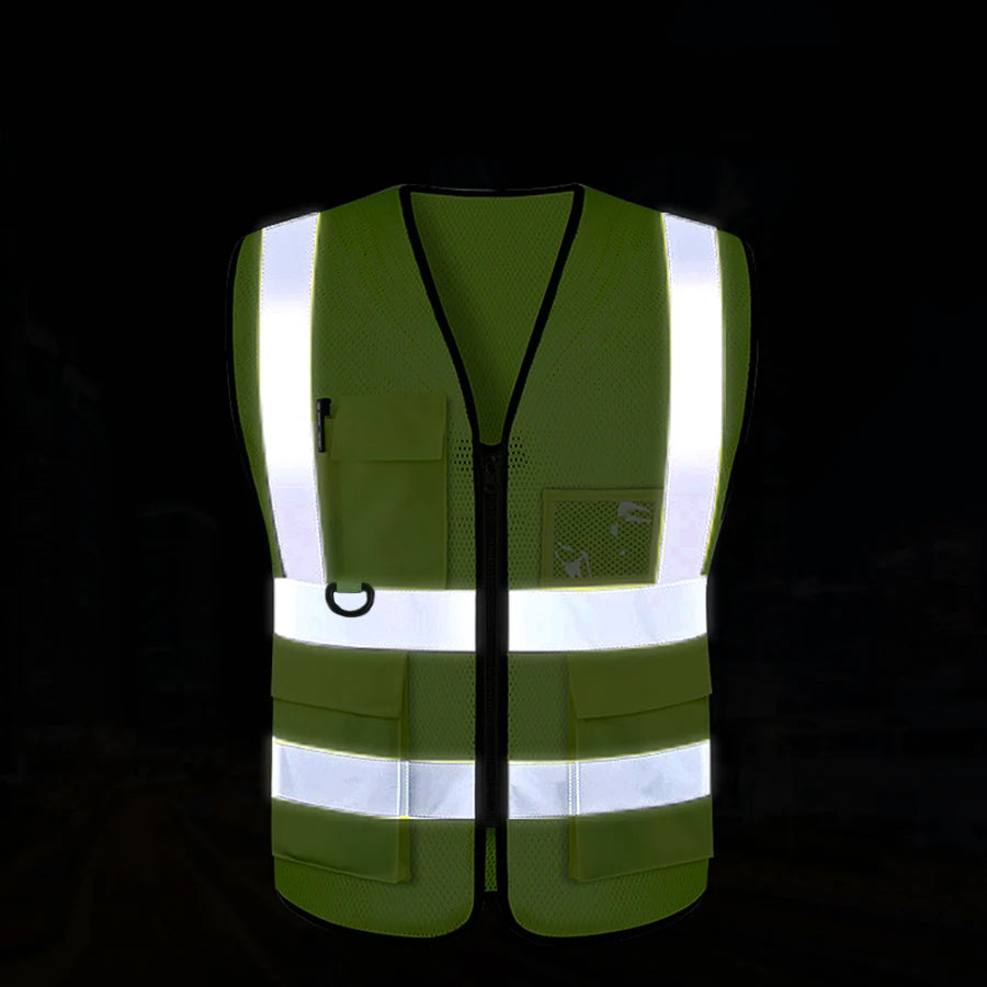 Safety High Visibility Vest Adjustable Security Vests Traffic Night Outdoor For Running Cycling Sports