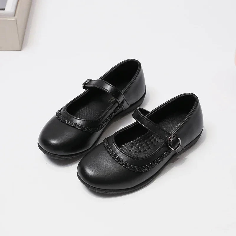 2024 Children Leather Shoes for Girls Spring New Fashion Korean Style Soft Bottom Anti-slippery Versatile Chic Princess Shoes