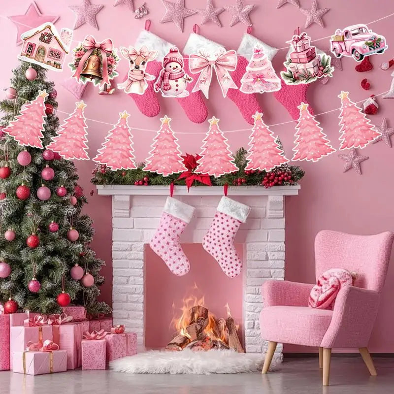 New Christmas Decorations, Flags, Banners, Pull Flowers, Christmas Party Supplies, Atmosphere Layout, Props, Decorations